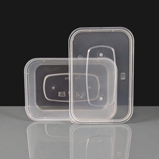 750cc Clear Rectangular Plastic Container and Lid 750cc Clear Rectangular Plastic Container and Lid