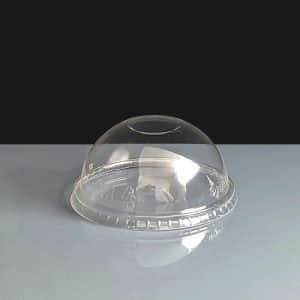 Domed Lids no Hole for Compostable PLA Plastic Cold Cups