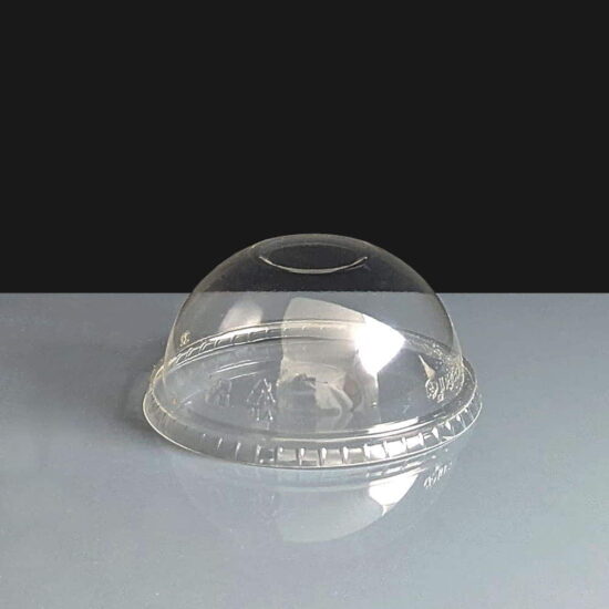 Domed Lids no Hole for Compostable PLA Plastic Cold Cups