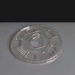 Flat Straw Slot Lids for Compostable PLA Plastic Cold Cups