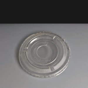 Flat Straw Slot Lids for Compostable PLA Plastic Cold Cups