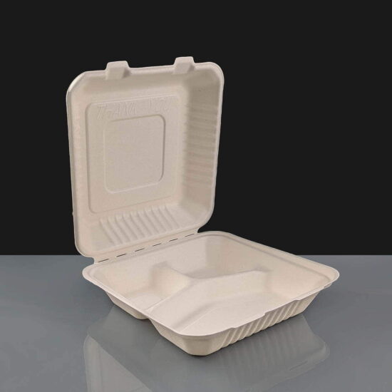 3 Compartment Bagasse Meal Box