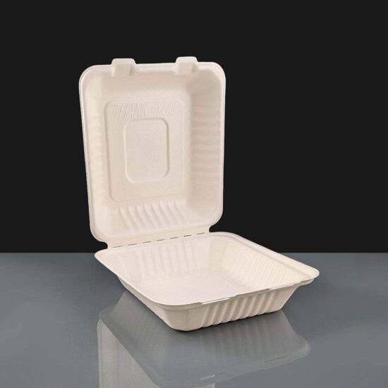 8in Bagasse Meal Box