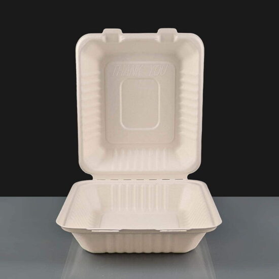 8in bagasse meal box 8in Bagasse Meal Box