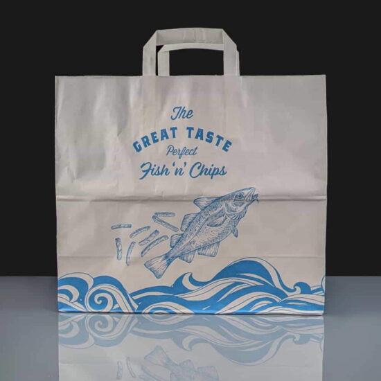 Large Printed Fish and Chips Bag Large Printed Fish and Chips Bag