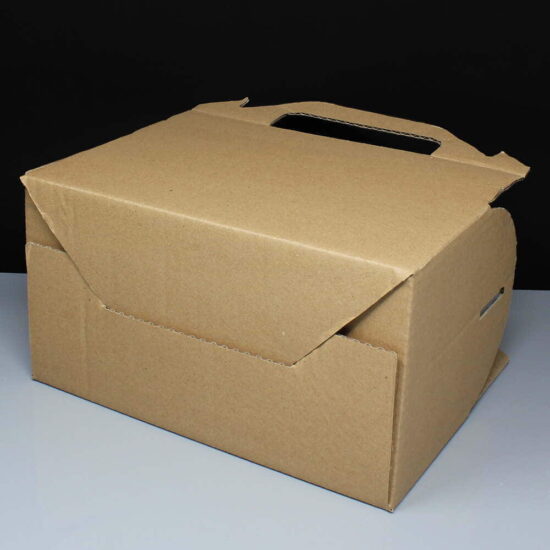 Small Corrugated Carry Box / Handled Lunch Box Small Corrugated Carry Box / Handled Lunch Box