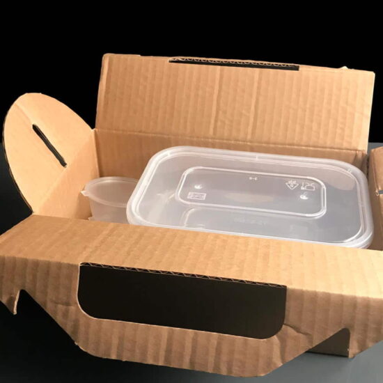 Small Corrugated Carry Box / Handled Lunch Box Small Corrugated Carry Box / Handled Lunch Box
