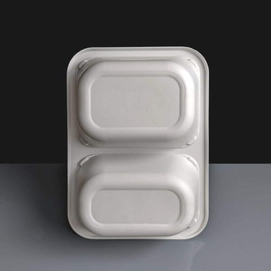 CPET Evolve 2 Compartment Dual Ovenable Tray - Upright CPET Evolve 2 Compartment Dual Ovenable Tray - Upright