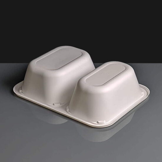 CPET Evolve 2 Compartment Dual Ovenable Tray - Upside Down CPET Evolve 2 Compartment Dual Ovenable Tray - Upside Down