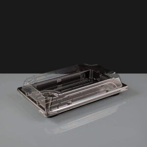 Black Sushi Tray and Clear Lid