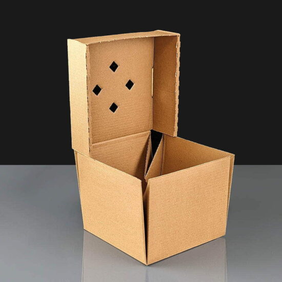 Large Kraft Heavy Duty Corrugated Burger Box Open Large Kraft Heavy Duty Corrugated Burger Box Open
