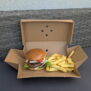 Large Kraft Heavy Duty Corrugated Double Burger Box Expanded