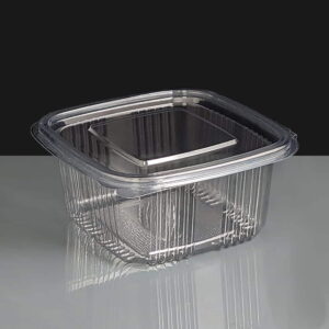 500cc Clear Square Hinged Salad Container