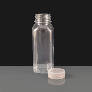 250ml Clear Plastic Juice Bottle with Clear T/E Cap