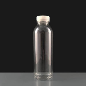 EMB500R 500ml Round Plastic Juice Bottle and Cap