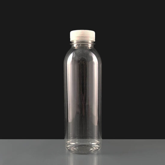 EMB500R 500ml Round Plastic Juice Bottle and Cap