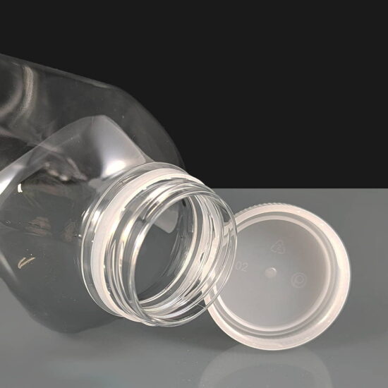 emb500sq-front-lid-open 500ml rPET Square Plastic Juice Bottle