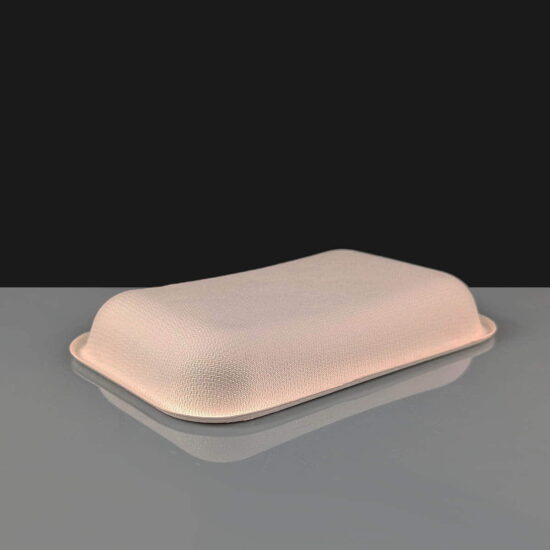 Bagasse tray with optional lid Bagasse tray with optional lid