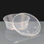 250ml Clear Round Plastic Container and Lid - Lid off
