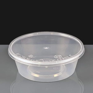 250ml Clear Round Plastic Container and Lid