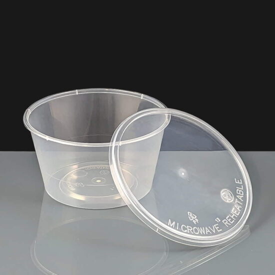 T16 - Clear Round Plastic Container and Lids T16 - Clear Round Plastic Container and Lids