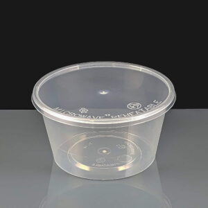 T16 - Clear Round Plastic Container and Lids