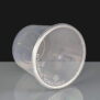T25 - Clear Round Plastic Container and Lid - Angled