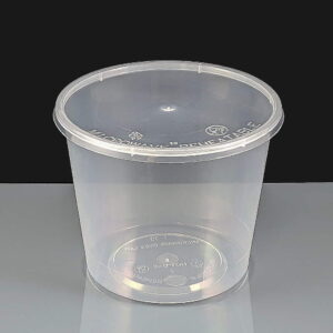 T25 - Clear Round Plastic Container and Lid