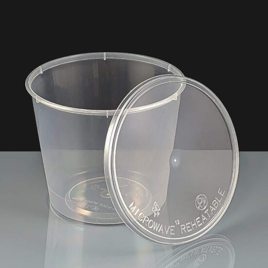 T30 - Clear Round Plastic Container and Lids T30 - Clear Round Plastic Container and Lids