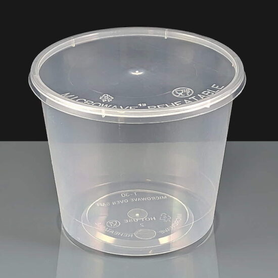 T30 - Clear Round Plastic Container and Lids T30 - Clear Round Plastic Container and Lids