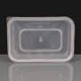 500cc Clear Rectangular Plastic Container and Lid 