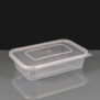 500cc Clear Rectangular Plastic Container and Lid 