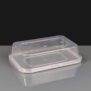 500cc Clear Rectangular Plastic Container and Lid 