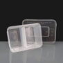 4 Compartment 750cc Clear Rectangular Plastic Container and Lid 