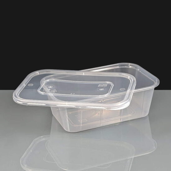 750cc Clear Premium Rectangular Plastic Container and Lid 750cc Clear Premium Rectangular Plastic Container and Lid