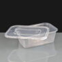 750cc Clear Premium Rectangular Plastic Container and Lid