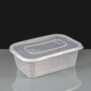 750cc Clear Premium Rectangular Plastic Container and Lid