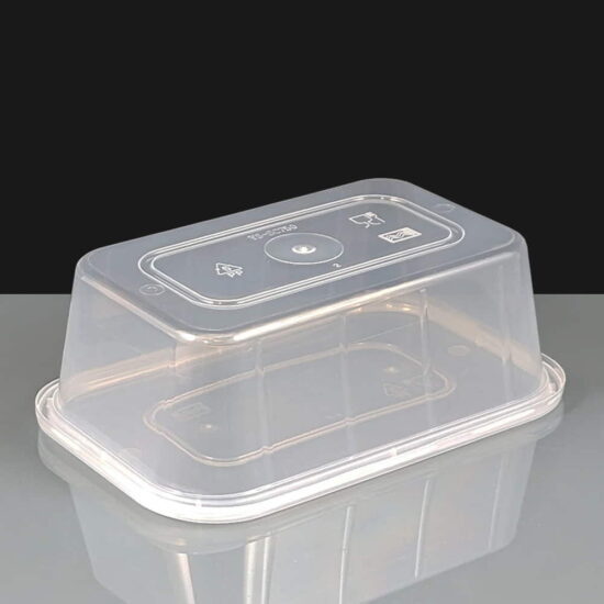 750cc Clear Premium Rectangular Plastic Container and Lid 750cc Clear Premium Rectangular Plastic Container and Lid