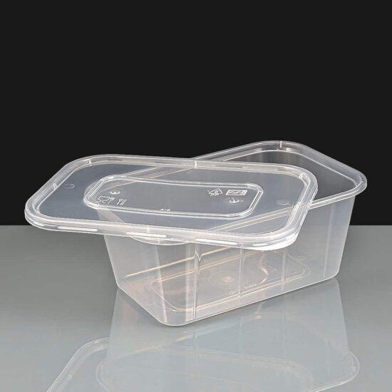 1000cc Clear Rectangular Plastic Container and Lid 1000cc Clear Rectangular Plastic Container and Lid