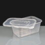 1000cc Clear Rectangular Plastic Container and Lid