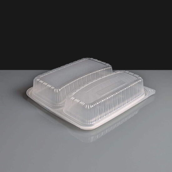 1100cc Clear 2 Compartment Rectangular Plastic Container Upside Down 1100cc Clear 2 Compartment Rectangular Plastic Container Upside Down