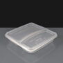 1100cc Clear 2 Compartment Rectangular Plastic Container and Lid