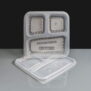 Clear 3 Compartment Rectangular Plastic Container and Lid