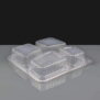 Clear 4 Compartment Rectangular Plastic Container and Lid