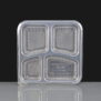 Clear 4 Compartment Rectangular Plastic Container and Lid