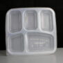 Clear 5 Compartment Rectangular Plastic Container and Lid