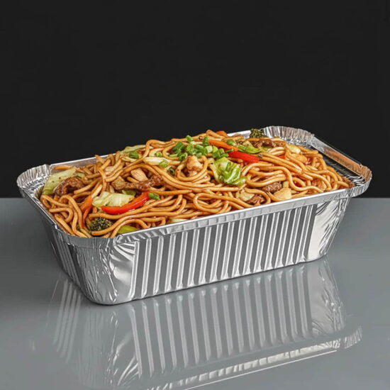 FN06a Filled Foil Container No.6a Foil Container with Beef Chow Mein