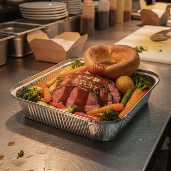 No.9 Deep Foil Container with Roast Beef fn09dp-foil-container-lifestyle