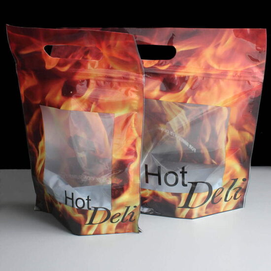 We sell small and large hot deli bags