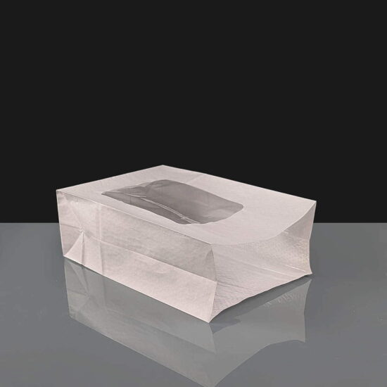 151 x 224 x 70mm White Film Lined Deli Bag with Window 151 x 224 x 70mm White Film Lined Deli Bag with Window